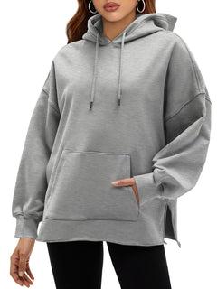 Fisoew Women's Hoodies Oversized Sweatshirts Casual Long Sleeve Side Slit Pullover Tops Fall Winter Outfits With Pocket - Blondies Flips Gear and Clothing