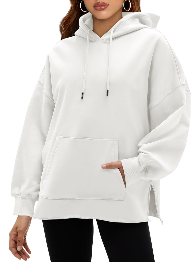 Fisoew Women's Hoodies Oversized Sweatshirts Casual Long Sleeve Side Slit Pullover Tops Fall Winter Outfits With Pocket - Blondies Flips Gear and Clothing