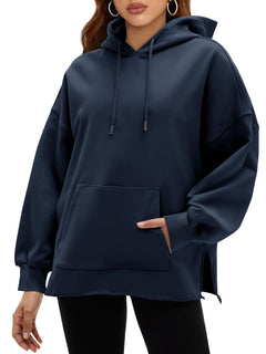 Fisoew Women's Hoodies Oversized Sweatshirts Casual Long Sleeve Side Slit Pullover Tops Fall Winter Outfits With Pocket - Blondies Flips Gear and Clothing