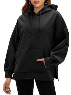 Fisoew Women's Hoodies Oversized Sweatshirts Casual Long Sleeve Side Slit Pullover Tops Fall Winter Outfits With Pocket - Blondies Flips Gear and Clothing