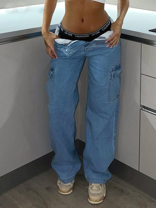 High Waist Cargo Pants Stylish - Blondies Flips Gear and Clothing