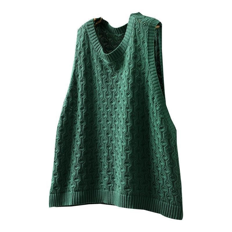 Hollow Jacquard Knitted Vest Women - Blondies Flips Gear and Clothing