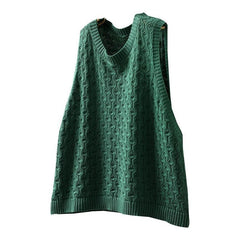 Hollow Jacquard Knitted Vest Women - Blondies Flips Gear and Clothing