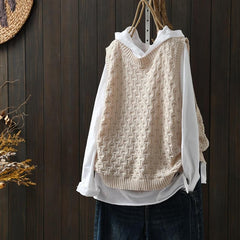 Hollow Jacquard Knitted Vest Women - Blondies Flips Gear and Clothing