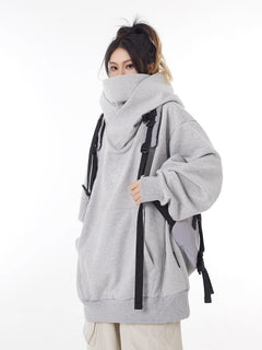 Loose High Collar Fleece Lined Hoodie - Blondies Flips Gear and Clothing