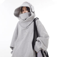 Loose High Collar Fleece Lined Hoodie - Blondies Flips Gear and Clothing