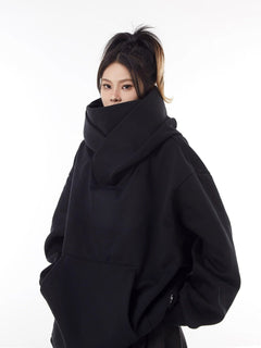 Loose High Collar Fleece Lined Hoodie - Blondies Flips Gear and Clothing
