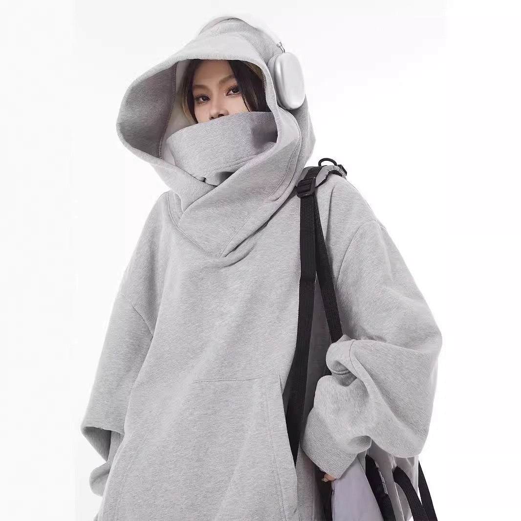 Loose High Collar Fleece Lined Hoodie - Blondies Flips Gear and Clothing