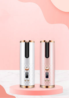 Rechargeable Automatic Hair Curler Women Portable Hair Curling Iron LCD Display Ceramic Curly Rotating Curling Wave Styer - Blondies Flips Gear and Clothing