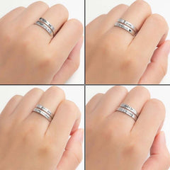 Retro Stainless Steel English Double Ring - Blondies Flips Gear and Clothing