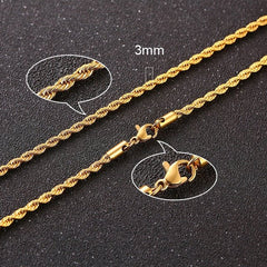 Twisted Rope Figaro Necklaces - Blondies Flips Gear and Clothing