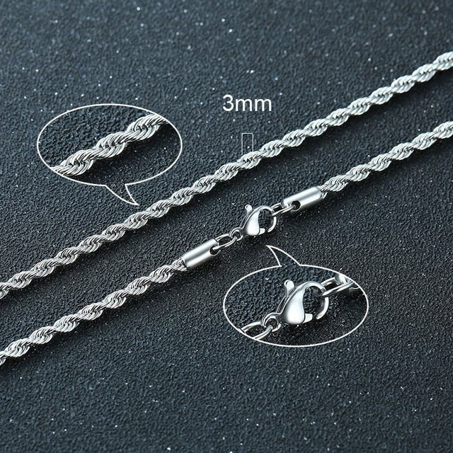 Twisted Rope Figaro Necklaces - Blondies Flips Gear and Clothing