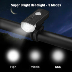 USB Rechargeable LED Bicycle Headlight Bike Head Light Cycling Rear Front Lamp Bike Light Rainproof USB Rechargeable LED bicycle Light - Blondies Flips Gear and Clothing
