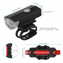 USB Rechargeable LED Bicycle Headlight Bike Head Light Cycling Rear Front Lamp Bike Light Rainproof USB Rechargeable LED bicycle Light - Blondies Flips Gear and Clothing