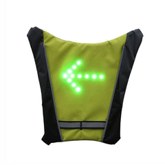 USB Rechargeable Reflective Vest Backpack with LED Turn Signal Light Remote Control Outdoor Sport Safety Bag Gear for Cycling - Blondies Flips Gear and Clothing