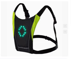USB Rechargeable Reflective Vest Backpack with LED Turn Signal Light Remote Control Outdoor Sport Safety Bag Gear for Cycling - Blondies Flips Gear and Clothing
