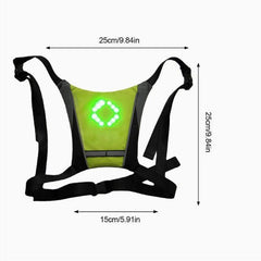 USB Rechargeable Reflective Vest Backpack with LED Turn Signal Light Remote Control Outdoor Sport Safety Bag Gear for Cycling - Blondies Flips Gear and Clothing