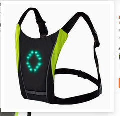USB Rechargeable Reflective Vest Backpack with LED Turn Signal Light Remote Control Outdoor Sport Safety Bag Gear for Cycling - Blondies Flips Gear and Clothing