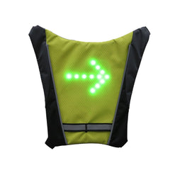 USB Rechargeable Reflective Vest Backpack with LED Turn Signal Light Remote Control Outdoor Sport Safety Bag Gear for Cycling - Blondies Flips Gear and Clothing