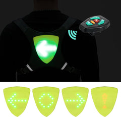 USB Rechargeable Reflective Vest Backpack with LED Turn Signal Light Remote Control Outdoor Sport Safety Bag Gear for Cycling - Blondies Flips Gear and Clothing